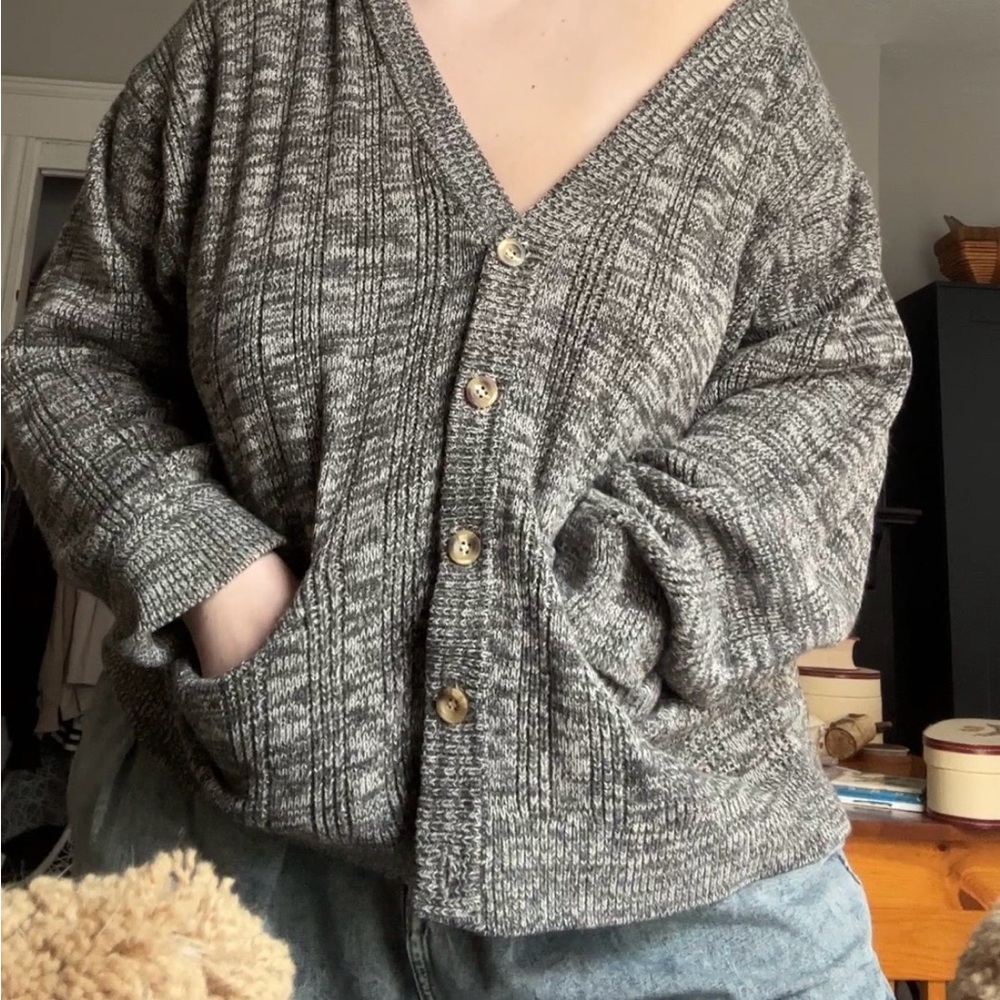 Cozy Gray Women's Sweater Cardigan